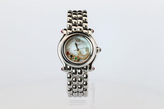 Chopard Happy Sport Moon and Stars Diamond Watch. Chopard LUC 27/8250-21 Ladies