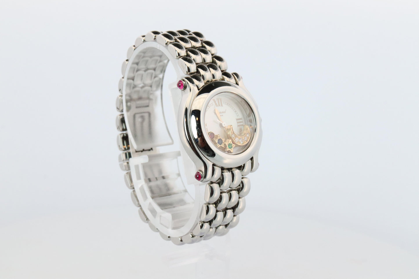 Chopard Happy Sport Moon and Stars Diamond Watch. Chopard LUC 27/8250-21 Ladies