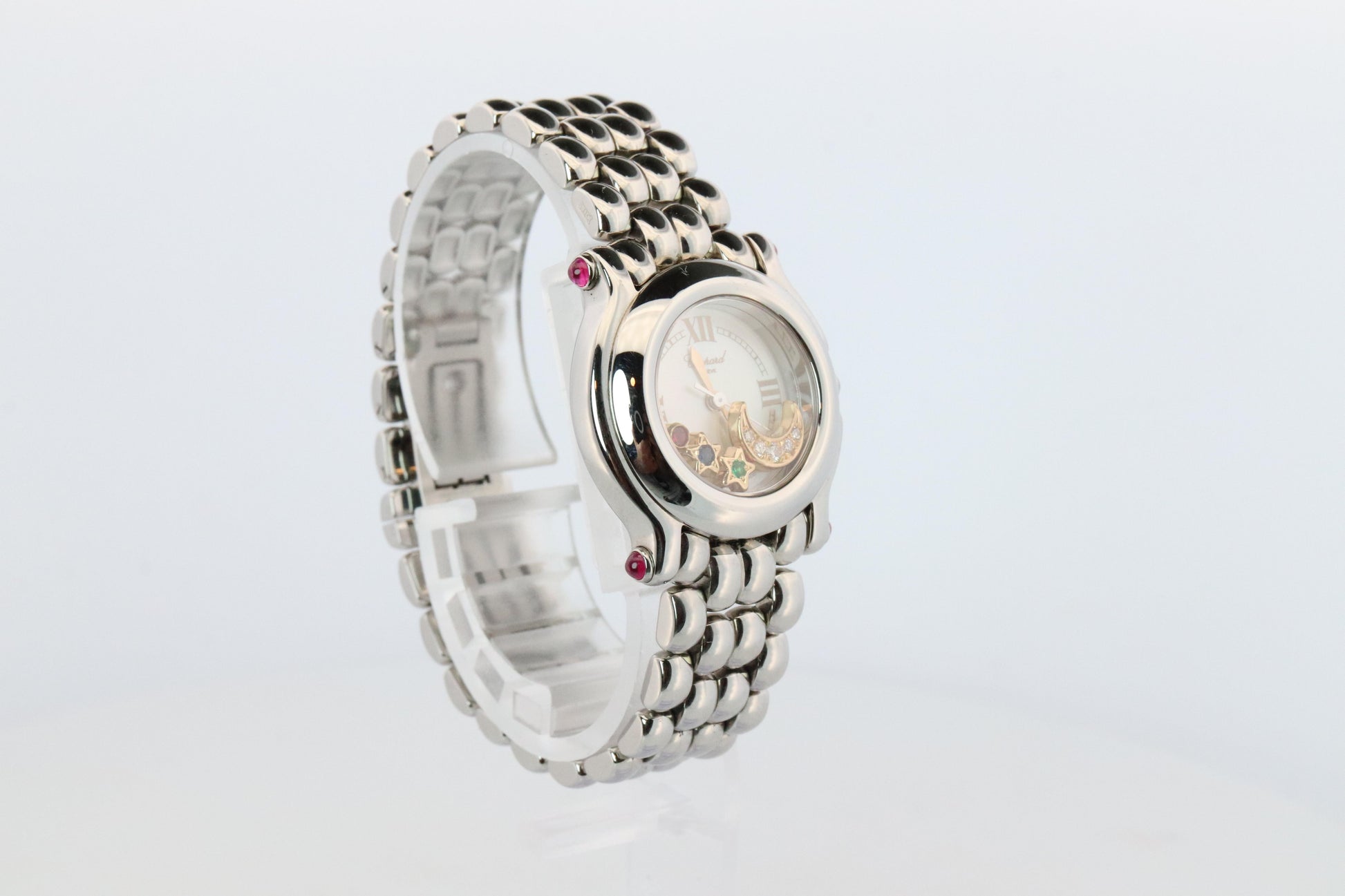 Chopard Happy Sport Moon and Stars Diamond Watch. Chopard LUC 27/8250-21 Ladies