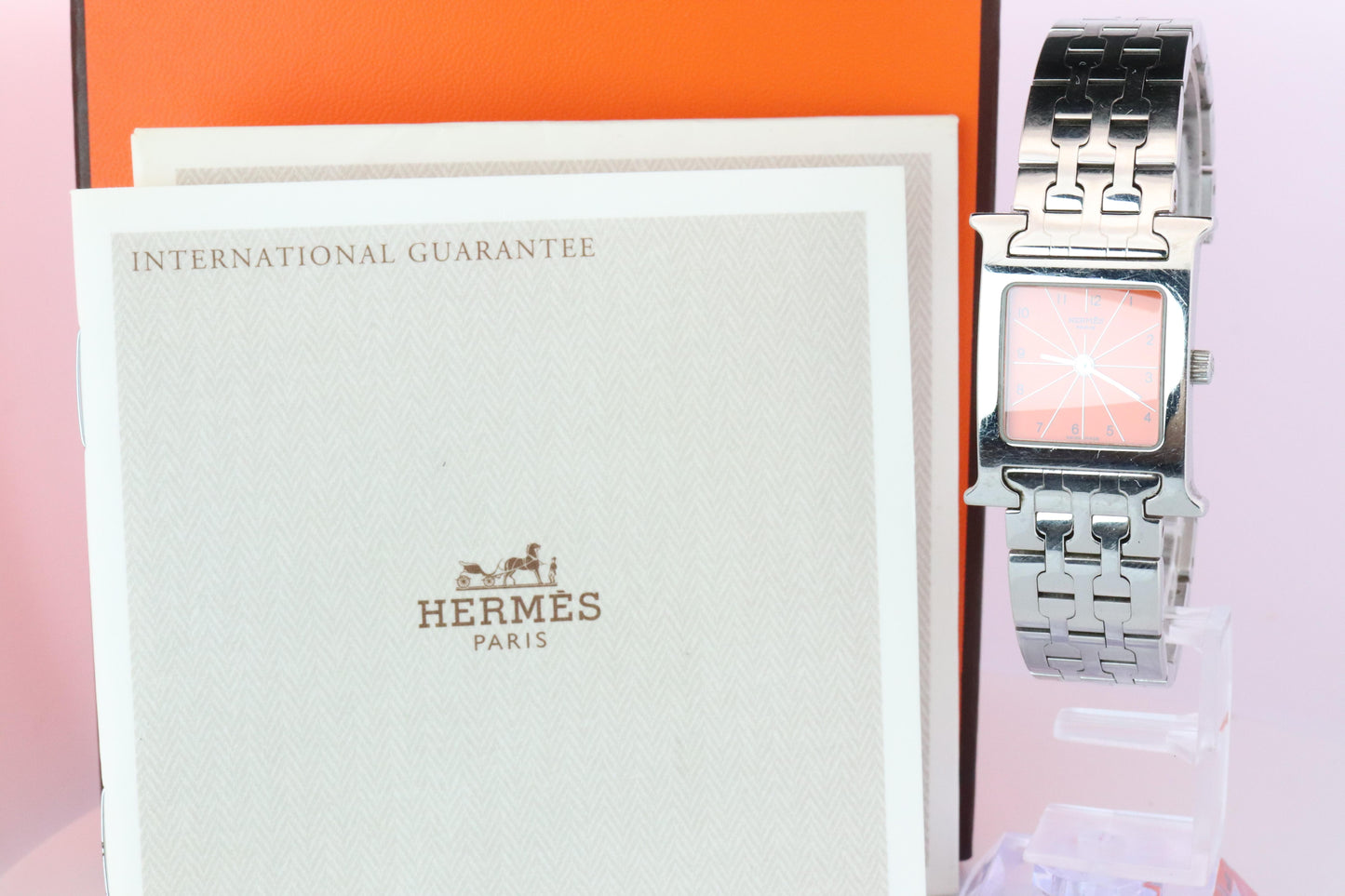 Genuine HERMES Heure H Orange HH1.210.830 Quartz Watch.