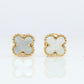 Van Cleef Arpels Sweet Alhambra Earrings Genuine VCA 18k YG Vintage Shell Studs