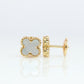 Van Cleef Arpels Sweet Alhambra Earrings Genuine VCA 18k YG Vintage Shell Studs