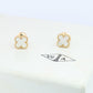 Van Cleef Arpels Sweet Alhambra Earrings Genuine VCA 18k YG Vintage Shell Studs
