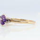Amethyst 14k Gold solitaire ring. Vintage Estate Ring. Prong set Amethyst Ring.