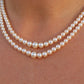 Mikimoto Necklace. Vintage 18k Gold Mikimoto Pearl Double Strand Necklace.