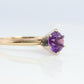 Amethyst 14k Gold solitaire ring. Vintage Estate Ring. Prong set Amethyst Ring.