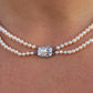 Mikimoto Necklace. Vintage 18k Gold Mikimoto Pearl Double Strand Necklace.