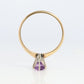 Amethyst 14k Gold solitaire ring. Vintage Estate Ring. Prong set Amethyst Ring.