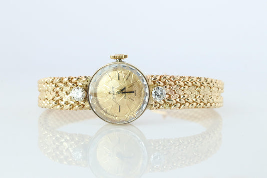 Genuine Rolex Diamond Watch. 14k YG Ladies Rolex 3271 Mechanical Windup Watch.