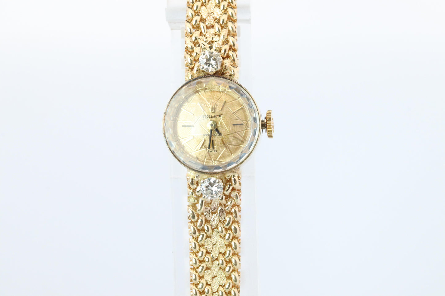 Genuine Rolex Diamond Watch. 14k YG Ladies Rolex 3271 Mechanical Windup Watch.