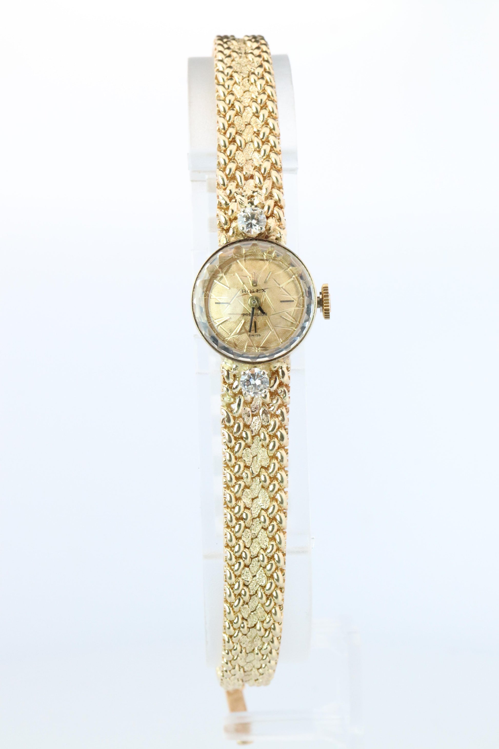 Genuine Rolex Diamond Watch. 14k YG Ladies Rolex 3271 Mechanical Windup Watch.