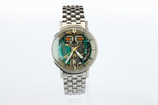 Vintage BULOVA Accutron watch. Spaceview Bulova Accutron Electric Transparent.