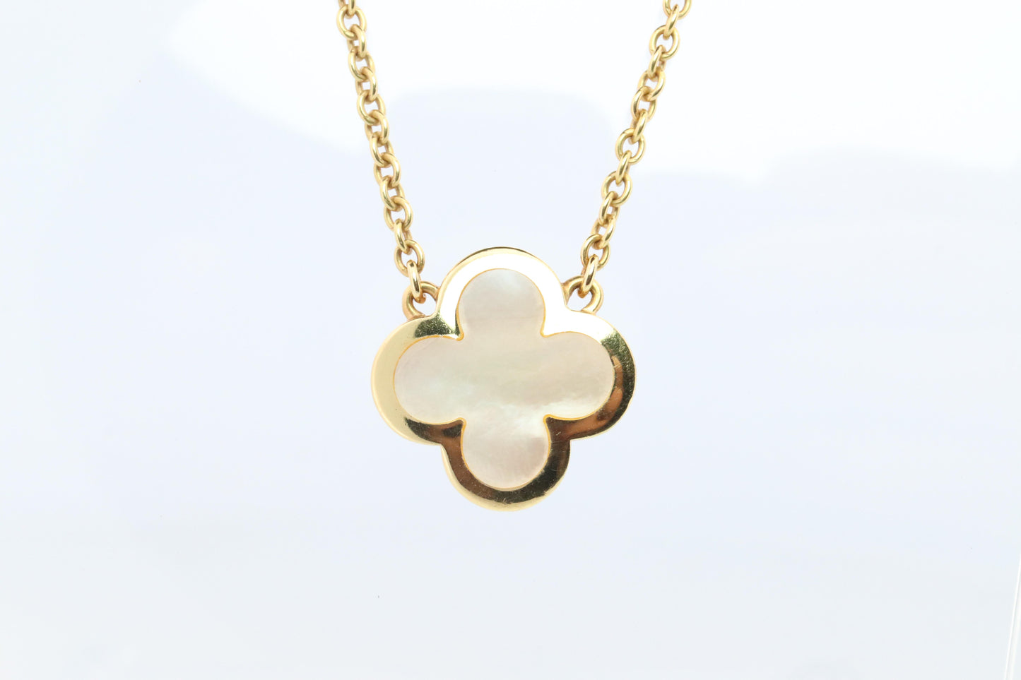 Van Cleef Arpels Pure Alhambra Necklace Genuine VCA 18k YG Vintage Shell Pendant