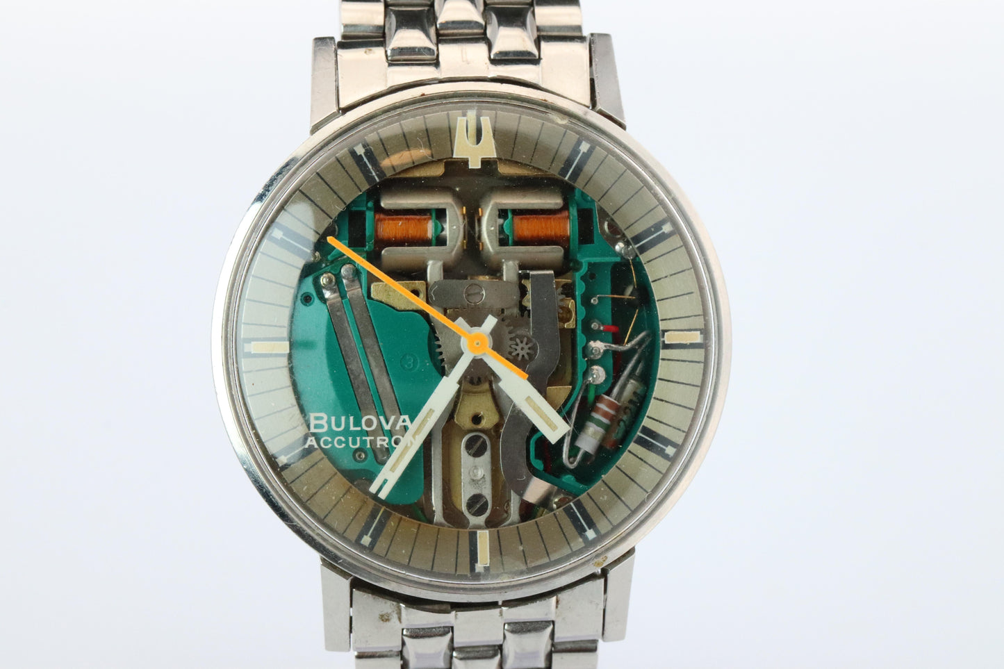 Vintage BULOVA Accutron watch. Spaceview Bulova Accutron Electric Transparent.