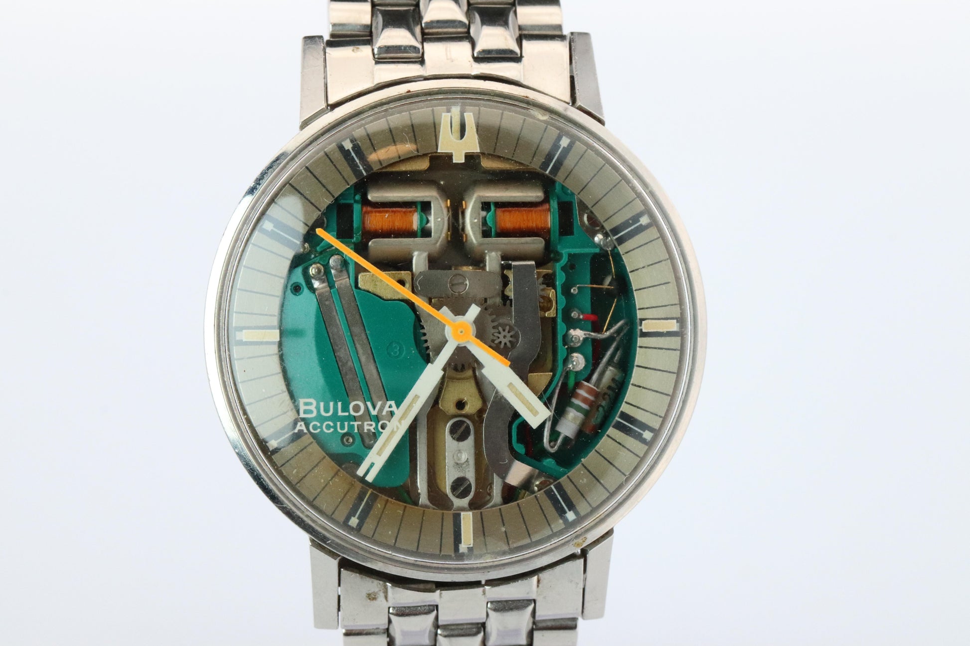 Vintage BULOVA Accutron watch. Spaceview Bulova Accutron Electric Transparent.
