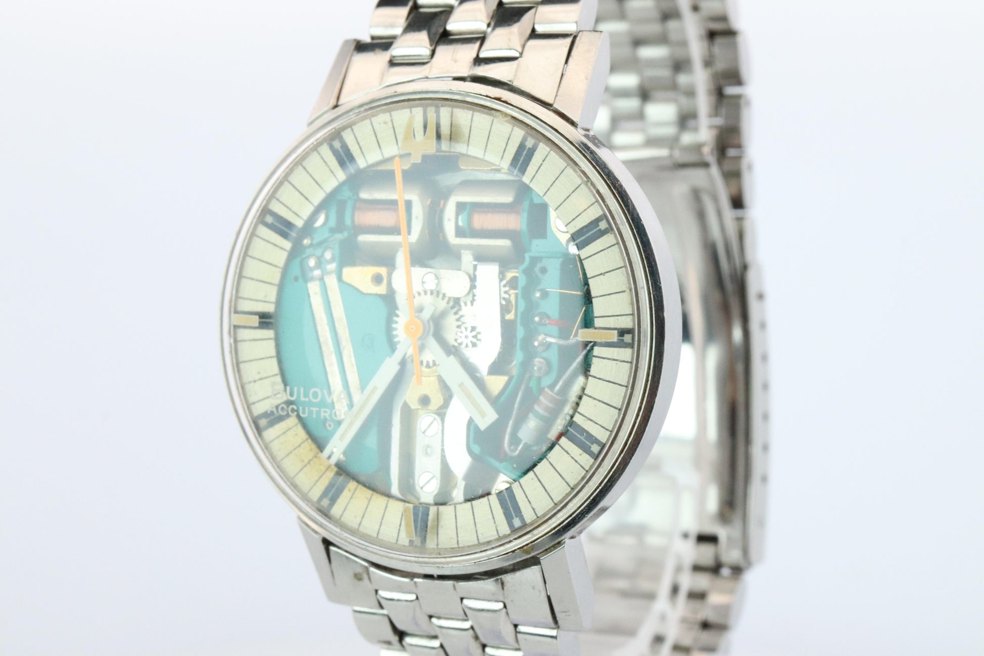 Vintage BULOVA Accutron watch. Spaceview Bulova Accutron Electric Transparent.