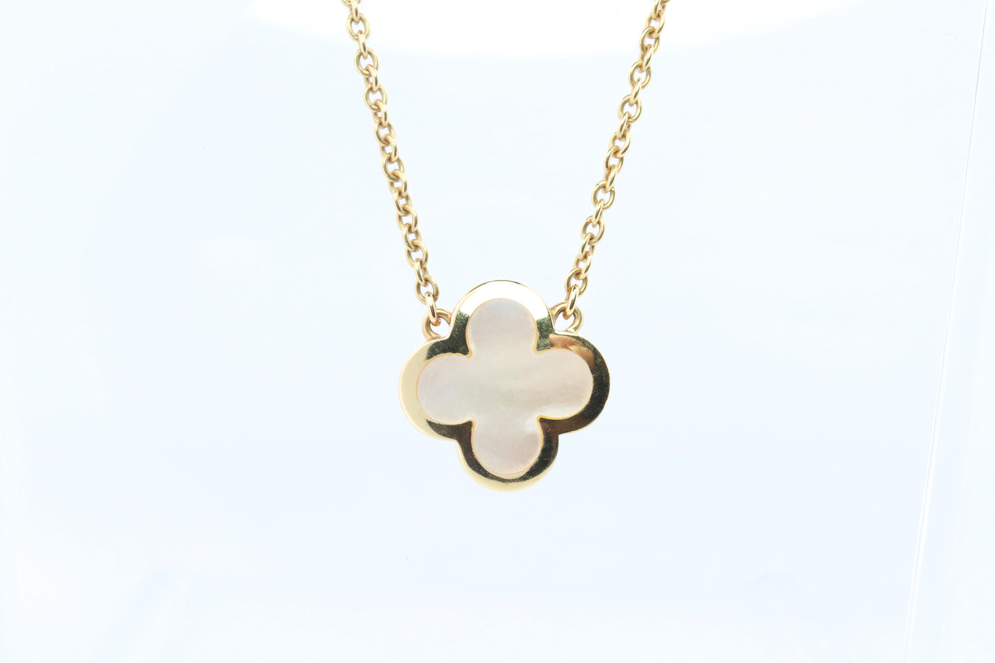 Van Cleef Arpels Pure Alhambra Necklace Genuine VCA 18k YG Vintage Shell Pendant