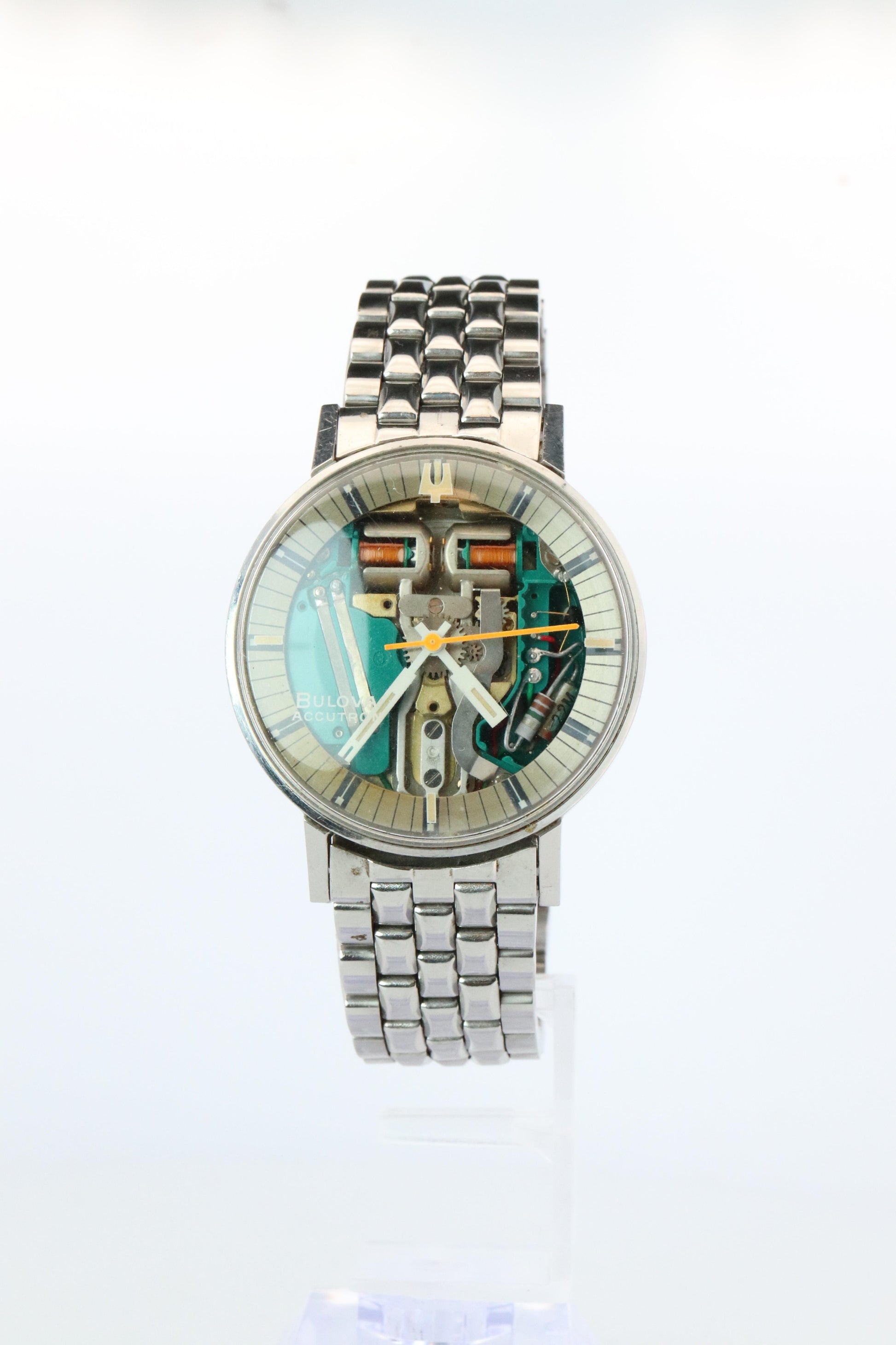Vintage BULOVA Accutron watch. Spaceview Bulova Accutron Electric Transparent.