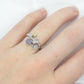 14k Multi-Color Gem Ring. 14k Topaz Blooming Flower and leaves ring.