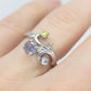 14k Multi-Color Gem Ring. 14k Topaz Blooming Flower and leaves ring.