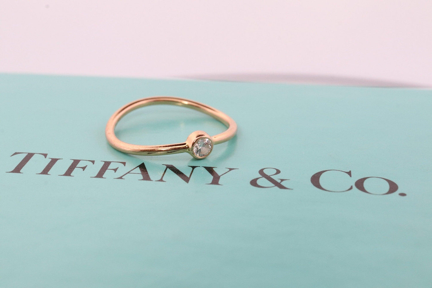 Vintage Tiffany and Co. Diamond Ring. Authentic Tiffany 18k Diamond wave Band.