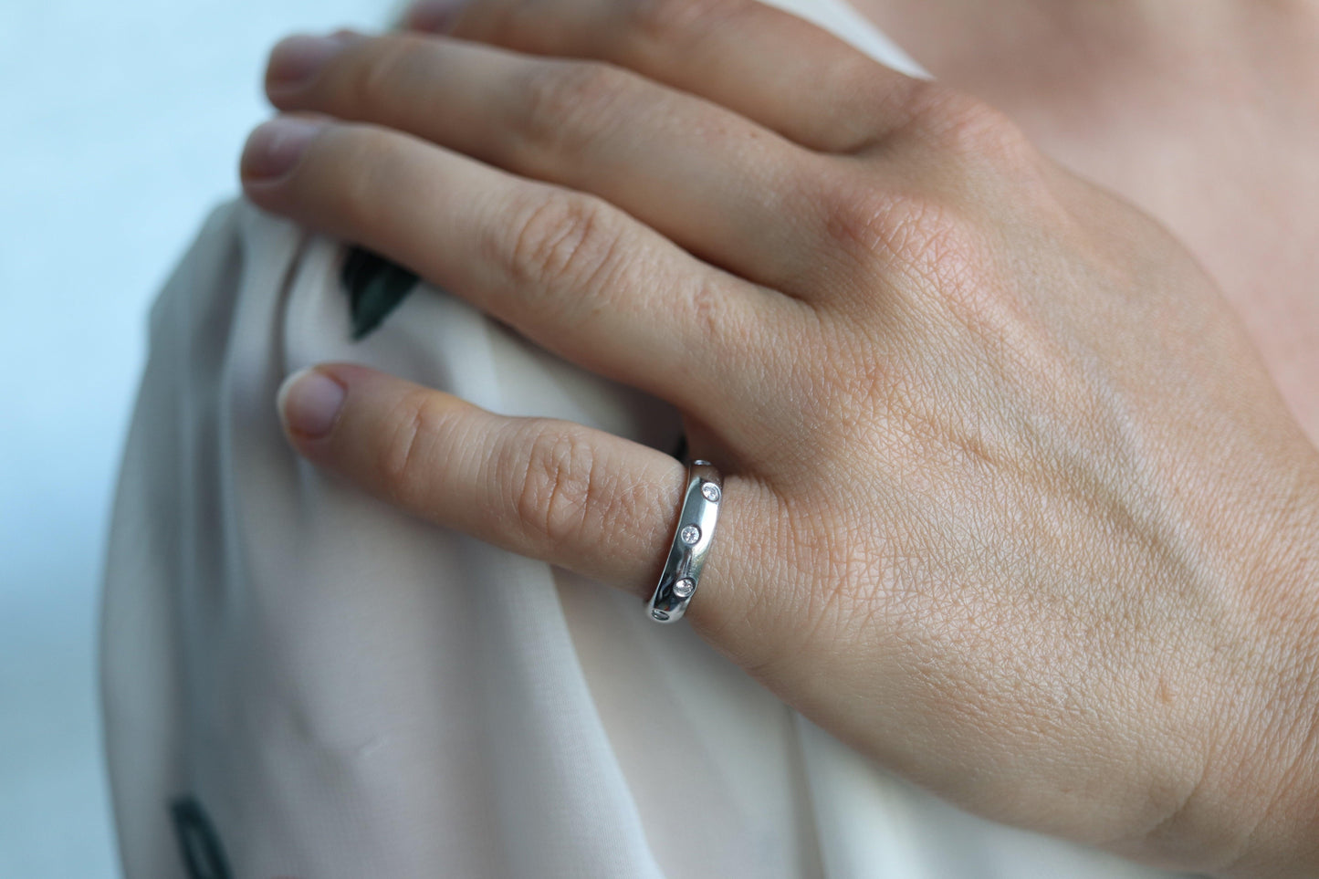 Tiffany and Co. Diamond Etoile Band. Authentic Tiffany PT950 Platinum ring