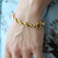 14k Weave Bracelet. Yellow gold Textured Rolo Weave Rope Link Chain Bracelet. High Quality ITALY wide bracelet. st(391)