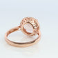 10k Morganite and White Sapphire Halo ring. Rose Gold Round Morganite and Diamond(White Sapphire) Halo ring. st(85)