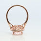 10k Morganite and White Sapphire Halo ring. Rose Gold Round Morganite and Diamond(White Sapphire) Halo ring. st(85)