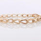 14k UNOAeRRE Textured Link Chain BRACELET. 14k LOOP Italian Bracelet 6.9g