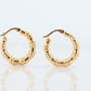 18k Gold Puffed Hollow BAMBOO HOOP Earrings. Bamboo Turkey Dangle HOOP earrings. st113