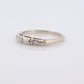 Vintage 14k White Gold Diamond Wedding Band with 3 (triple) stone DIAMONDS. Baguette cut. Rectangle or Emerald band. st(75)