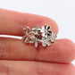 Platinum Flower Cluster ring. Diamond bezel set Daisy Flower bouquet band. Heavy Platinum Intricate Embossed design
