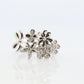 Platinum Flower Cluster ring. Diamond bezel set Daisy Flower bouquet band. Heavy Platinum Intricate Embossed design