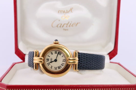 Genuine Cartier Watch. Must de Cartier Colisee Round Argent Vermeil Sterling Silver. Must de Cartier 925 Ladies 59002 Watch