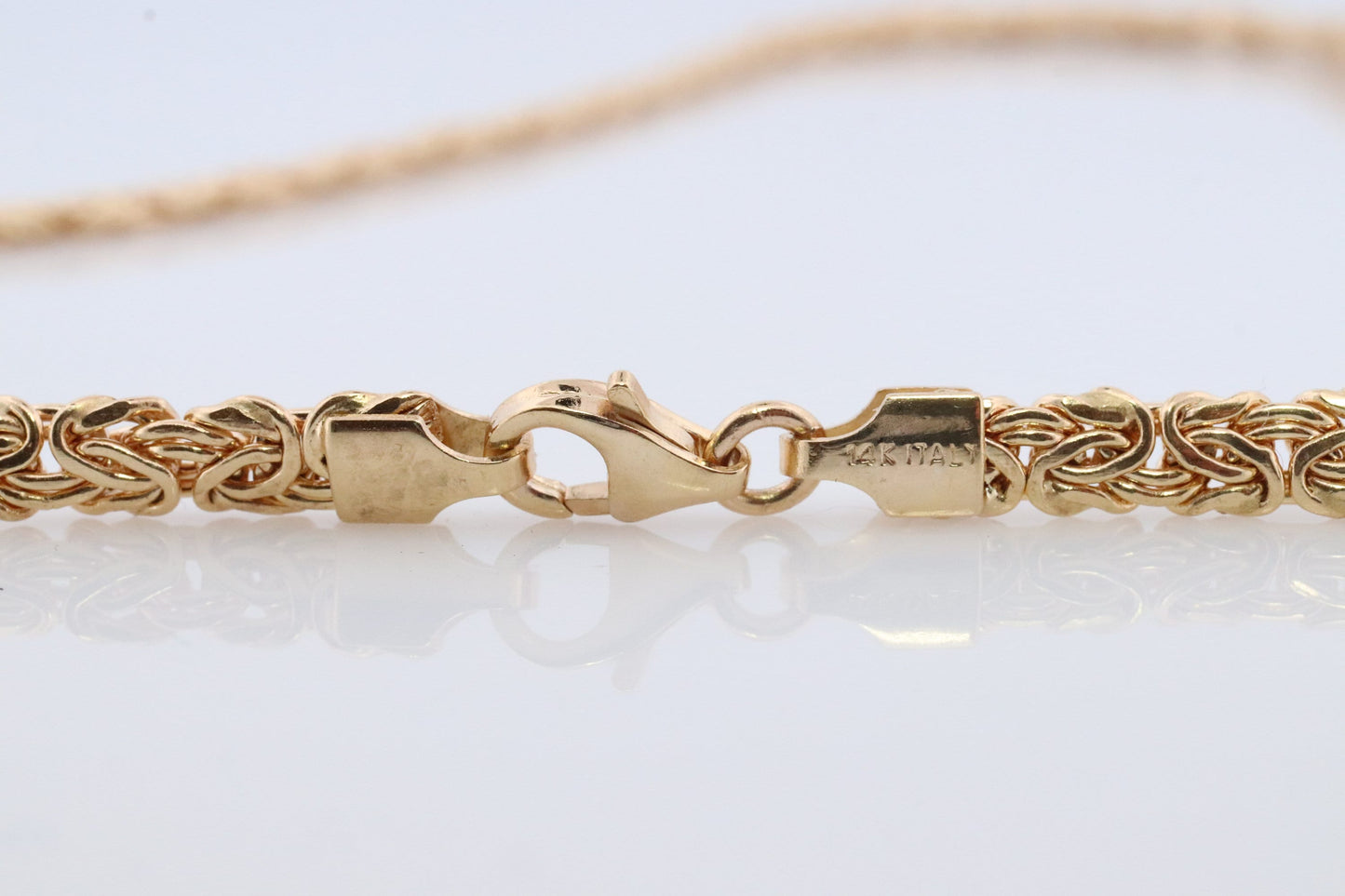 Byzantine chain Necklace. 14k Yellow Gold 585. 11.5grams. Graduated front. 14k yellow gold ITALY made. Gift for her.