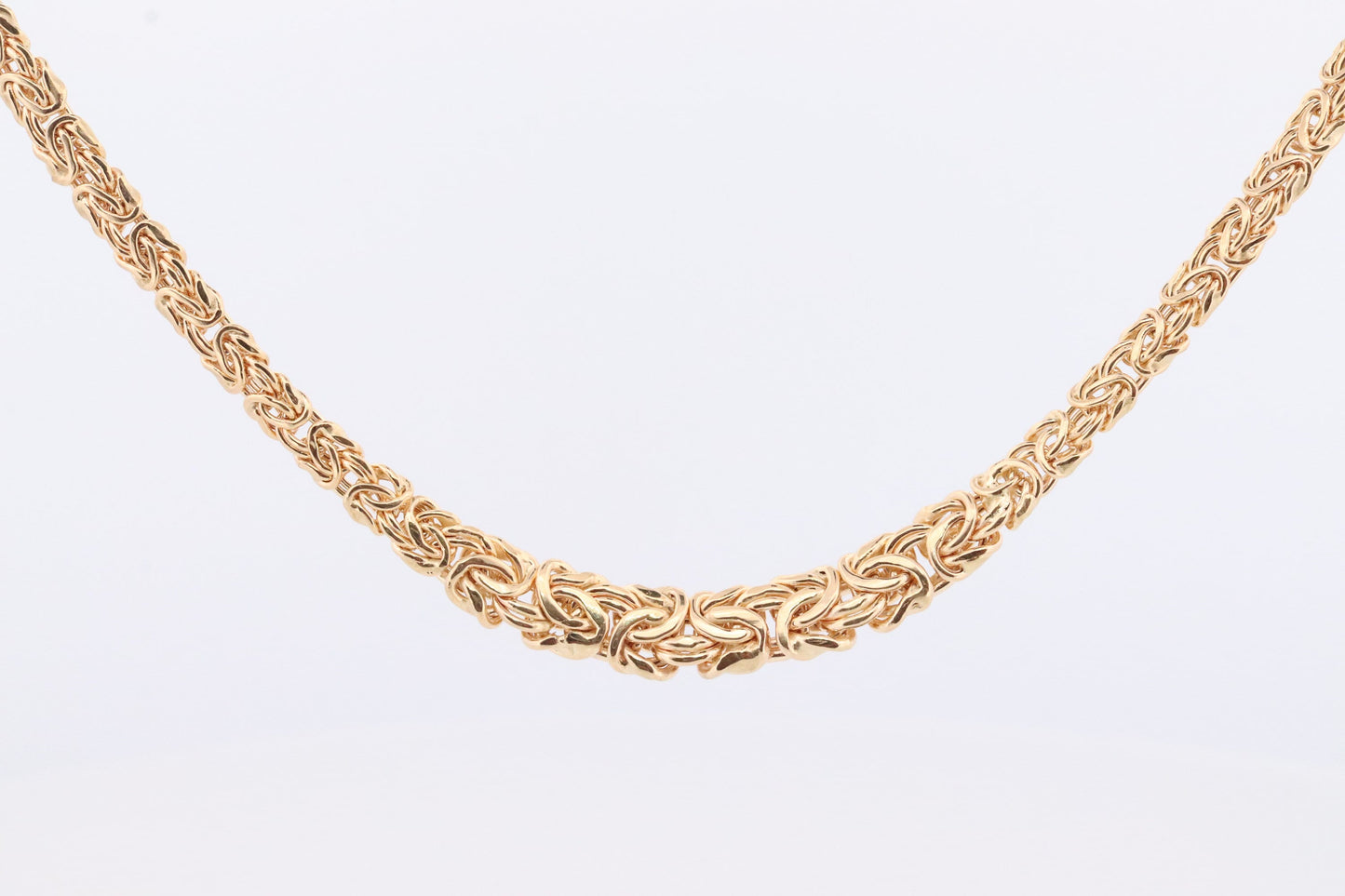 Byzantine chain Necklace. 14k Yellow Gold 585. 11.5grams. Graduated front. 14k yellow gold ITALY made. Gift for her.