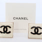 Chanel Earrings. Genuine White and Black Enamel CHANEL Square LOGO Clip on earrings. Nonpierced Clips. Original Box and Papers