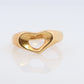 18k Tiffany and Co. band. 18k 750 Tiffany Heart Ring. Tiffany Company Open Heart Ring 18 Yellow Gold. Elsa Peretti Ring.