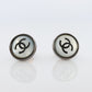 Chanel Earrings. Genuine White and Black MOP CHANEL round LOGO earrings. Stud earrings. Stud buttons.