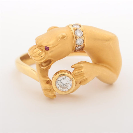 Carrera Y Carrera 18k Gold Panther Ring Ruby Eye & Diamonds. Leopard Pounce