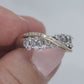 14K Diamond Bypass ring. Diamond Cluster Wave Abstract wedding band. Infinity Band. st(149/50). Sz 8