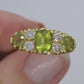 18k Large Peridot and Diamond Ring. Made in UK 1976. 6.4grams with 0.40ctw in diamonds