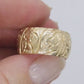 14k Heavy, Wide, Engraved, Ornate Band. 14k Flower Engraved Band. Sz7.5 9.2grams 10mm wide