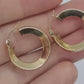 14k Gold Puffed Hollow HOOP Earrings. Large HOOP earrings st(71/88)