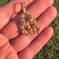 18k Panther Leopard Jaguar Cheetah Ruby Pendant. Encrusted Rubies and Diamonds.