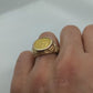 14k Gold BAMBOO ring with a 1985 Panda 1/20 999 Fine 24k Gold Coin Bamboo bezel set. st(414/11)