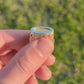 14k Diamond Flat signet  ring.  Diamond outline set into Signet travertine band. Nugget Shank cocktail ring st(460/11)