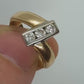 14K Bypass Diamond Ring. Channel Set Diamonds.  Always and Forever Toi et moi band. Yellow Gold ring. Sz7.5 st(138/11)