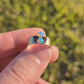 10k Victorian Opal and Garnet ring. 10k Gold Victorian claw opal ring. Wide Cigar BAnd. st(196)